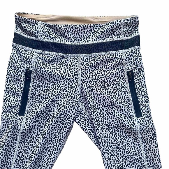 Lululemon Inspire Tight II 7/8 Yoga Legging Black & White With Mesh Women Size 4 - Picture 6 of 14